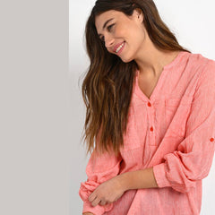 Kavivian Bluse · Hot Coral