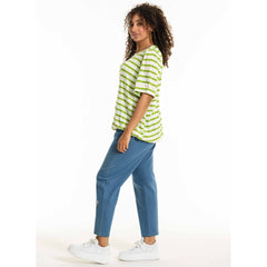 Dorette bluse · Green Stripes