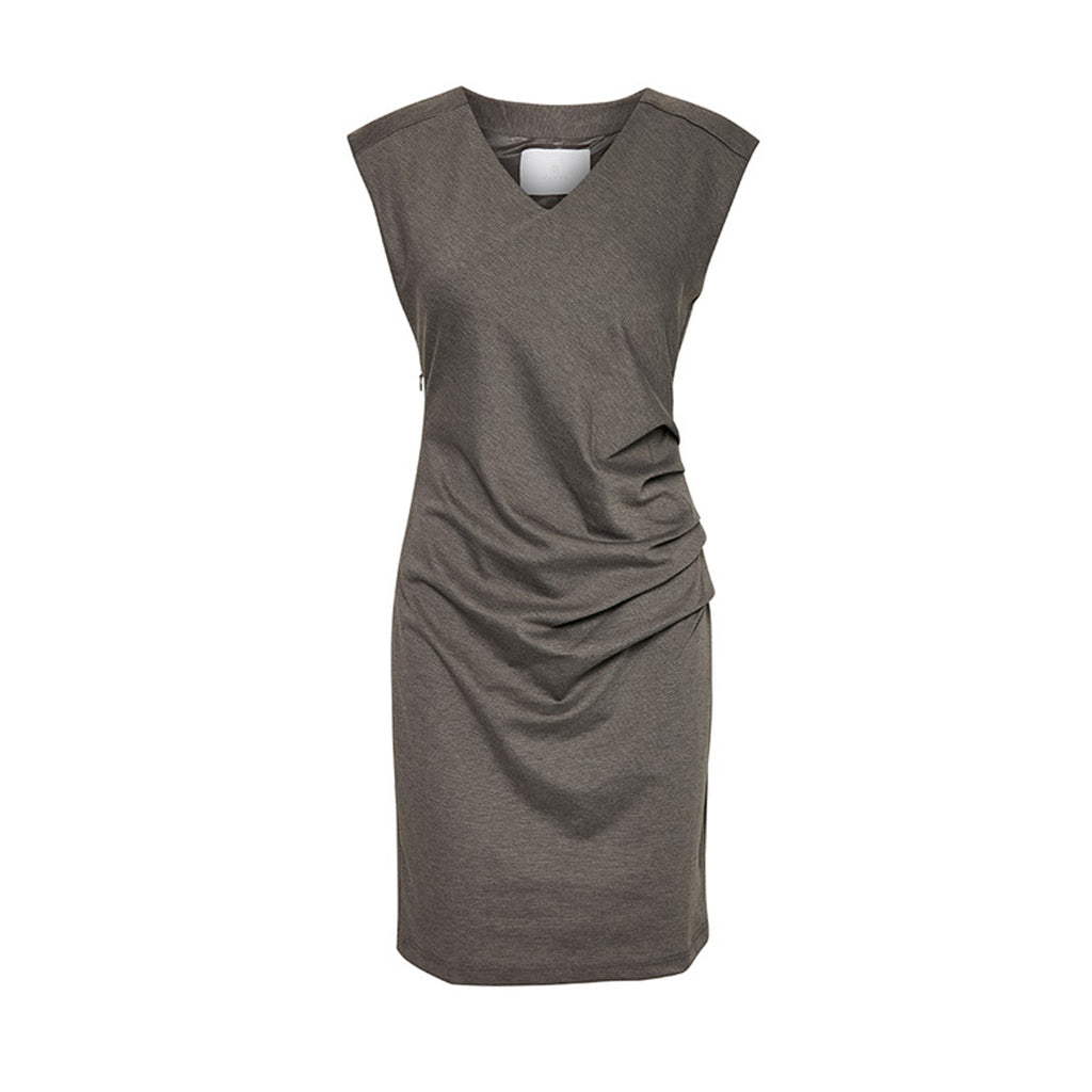 India Kjole · Dark Grey V-hals