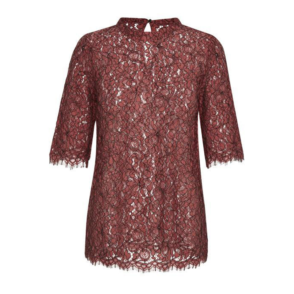 Tanja Lace Bluse · Rust