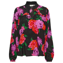 Karosalina bluse · Black/Red/Purple