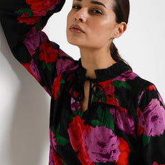 Karosalina bluse · Black/Red/Purple