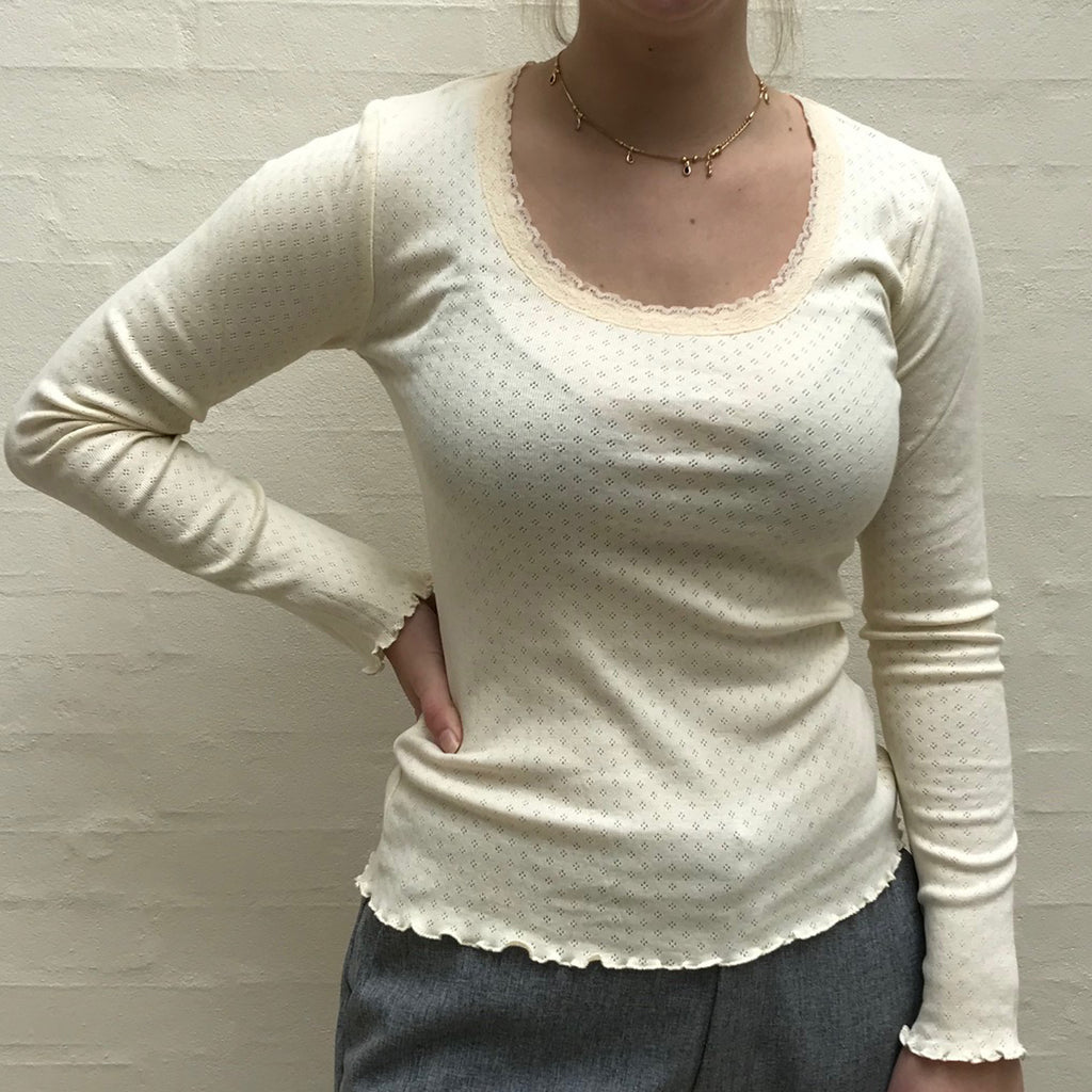 Tulle bluse · Pearl Sand