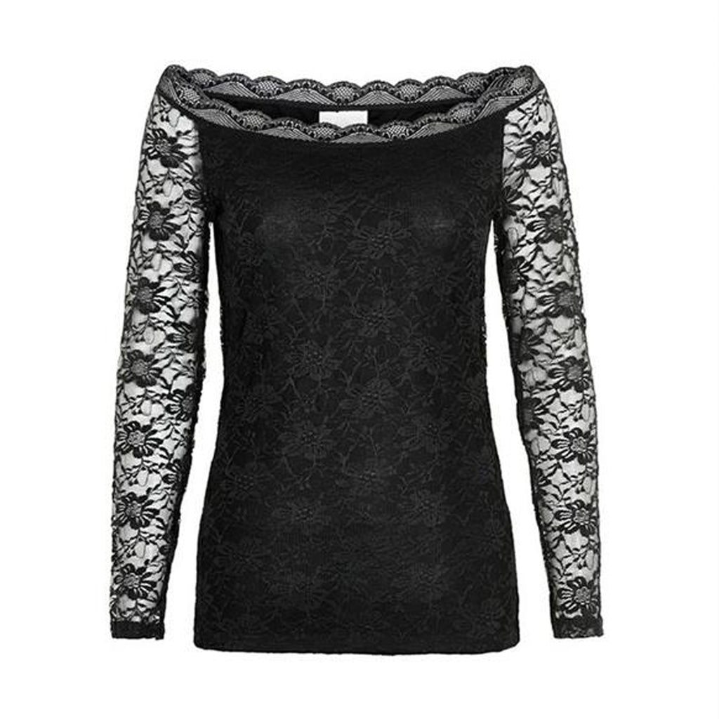 Lacy shoulder bluse · Dark Marine