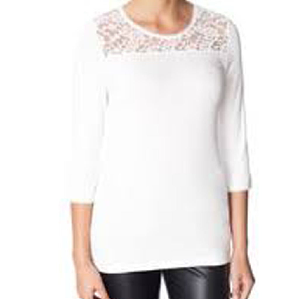 Lacy Cropped bluse · White