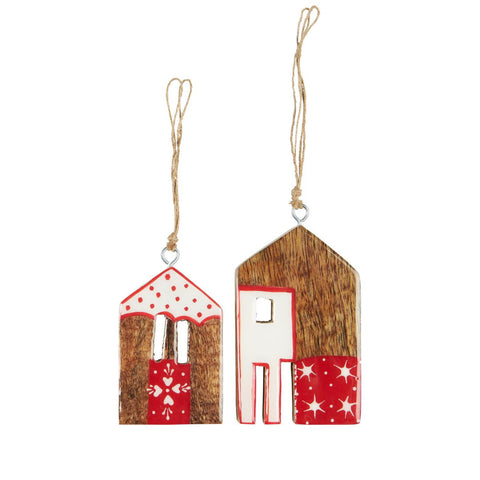 Huse i træ · Sæt af 2 stk.