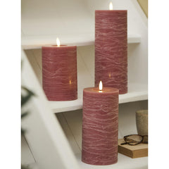 LED bloklys m/varm flamme · Medium