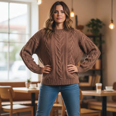 Viola strik bluse · Stone/grey