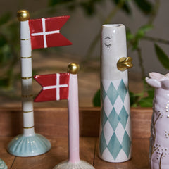 Vase fuglemotiv · Aqua