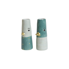 Vase fuglemotiv · Aqua