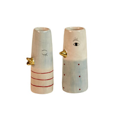 Vase fuglemotiv · Blue/red