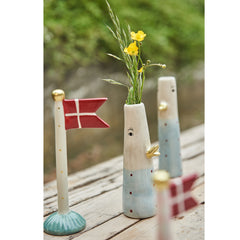 Vase fuglemotiv · Blue/red