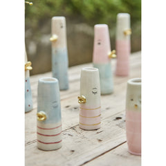 Vase fuglemotiv · Rose/aqua