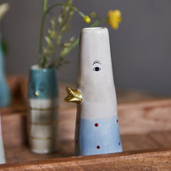 Vase fuglemotiv · Blue/red