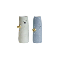 Vase fuglemotiv · Beige/blue