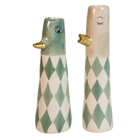 Vase fuglemotiv · Aqua