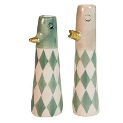 Vase fuglemotiv · Aqua