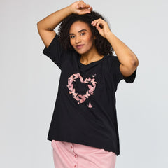 Bella bluse · Black/rose