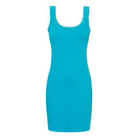 Frida Rib microfiber top · Turchese