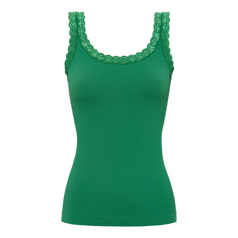 Rib microfiber top · Felce green