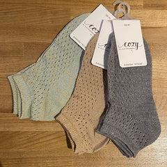 Glitter ankelstrømper · Grey