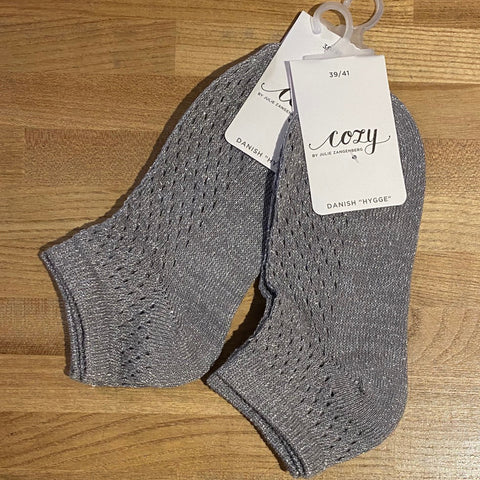Glitter ankelstrømper · Grey