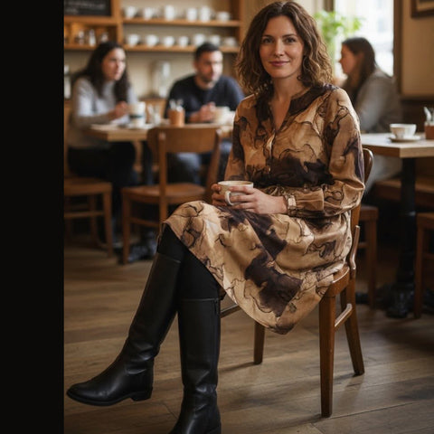 Betilde kjole · Brown mix