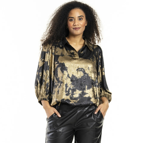 Tiff bluse · Black/gold