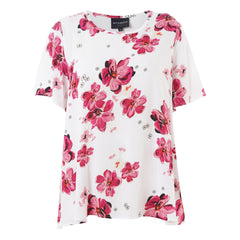 Kimma bluse · White/pink flowers