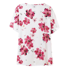 Kimma bluse · White/pink flowers