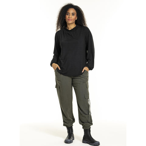 Siden bluse · Black