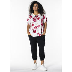 Kimma bluse · White/pink flowers