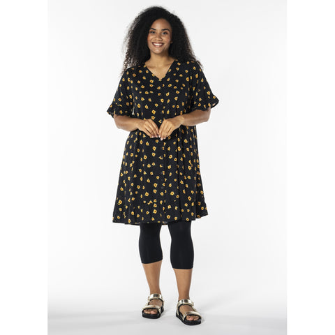 Jette kjole · Black/Sunflower