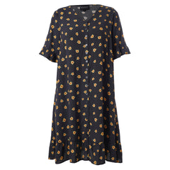 Jette kjole · Black/Sunflower