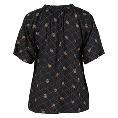 Leni Blouse · Black/ Brown