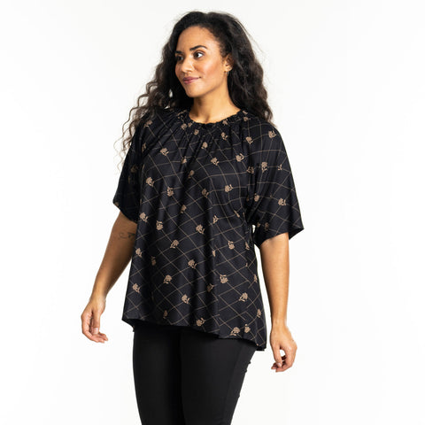 Leni Blouse · Black/ Brown