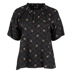 Leni Blouse · Black/ Brown