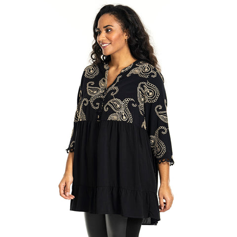 Gilsa tunika · Black/gold