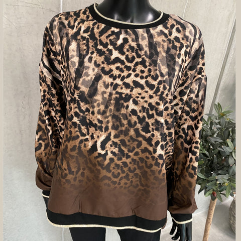 Mollie Bluse · Brown Leo