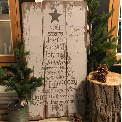 Skilt i træ · Grey