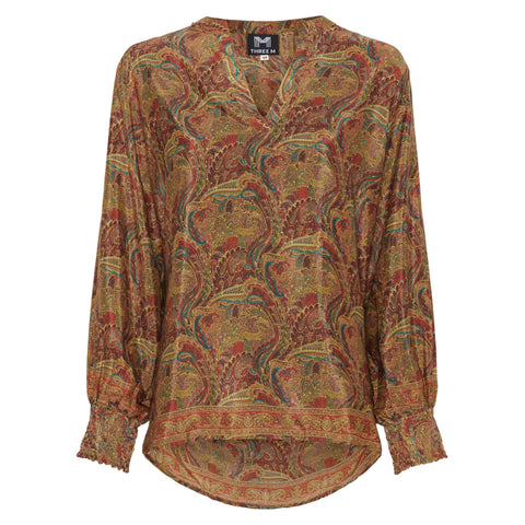 Cici bluse · Ochre mix