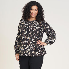 Bitten bluse · Black/gold print