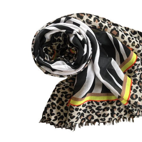 Farverigt zebra tørklæde