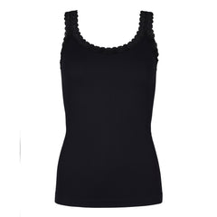 Rib microfiber top · Black